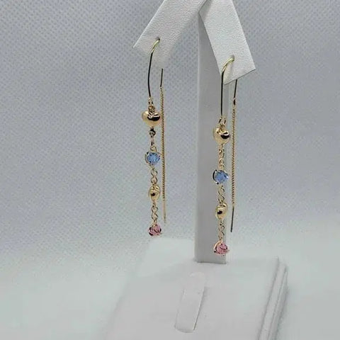 Brand New Brazilian 18k Gold Filled Dangle Heart Earrings