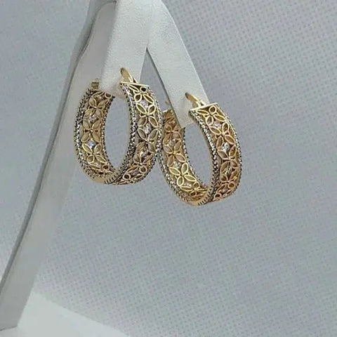 Brand New Brazilian 18k Gold Filled Butterfly with Cubic Zirconia Stones Earrings