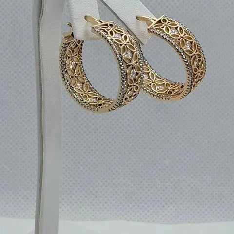 Brand New Brazilian 18k Gold Filled Butterfly with Cubic Zirconia Stones Earrings