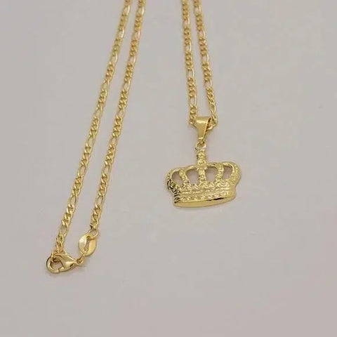 Brand New Brazilian 18k Gold Filled Crown Necklace