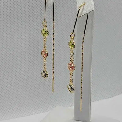 Brand New Brazilian 18k Gold Filled 3 Color Earrings