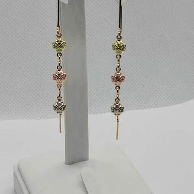 Brand New Brazilian 18k Gold Filled 3 Color Earrings