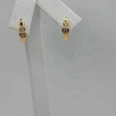 Brand New Brazilian 18k Gold Filled Double Heart Earrings