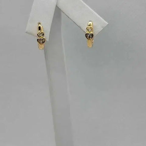 Brand New Brazilian 18k Gold Filled Double Heart Earrings