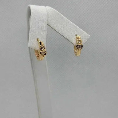 Brand New Brazilian 18k Gold Filled Double Heart Earrings