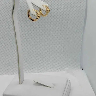 Brand New Brazilian 18k Gold Filled Double Heart Earrings