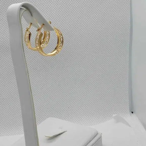 Brand New Brazilian 18k Gold Filled Earrings with Design