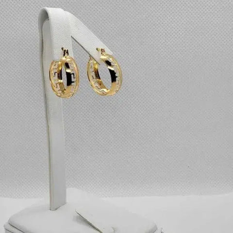 Brand New Brazilian 18k Gold Filled Earrings with Design