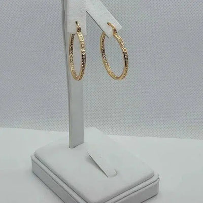 Brand New Brazilian 18k Gold Filled Earrings with Cubic Zirconia Stones