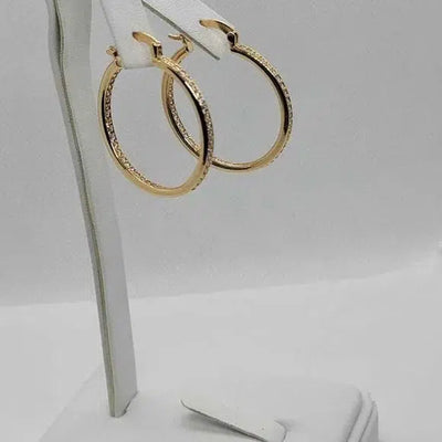 Brand New Brazilian 18k Gold Filled Earrings with Cubic Zirconia Stones