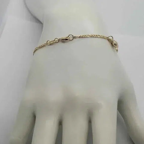 Brand New Brazilian 18k Gold Filled Multi Hearts Bracelet