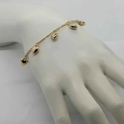 Brand New Brazilian 18k Gold Filled Multi Hearts Bracelet