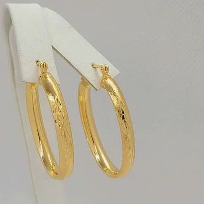 Brand New Brazilian 18k Gold Filled design Oval Earrings