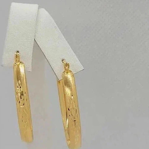 Brand New Brazilian 18k Gold Filled design Oval Earrings