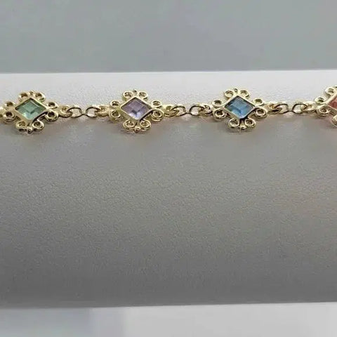 Brand New Brazilian 18k Gold Filled Diamond shape Anklet