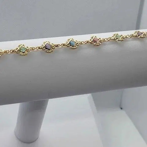 Brand New Brazilian 18k Gold Filled Diamond shape Anklet