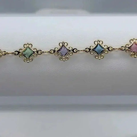 Brand New Brazilian 18k Gold Filled Diamond shape Anklet