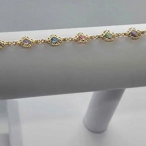 Brand New Brazilian 18k Gold Filled Diamond shape Anklet