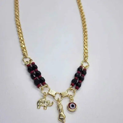 Brand New Brazilian 18k Gold Filled Red evil eye Necklace