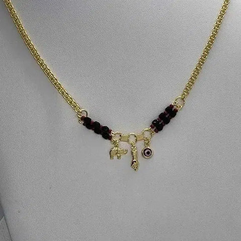 Brand New Brazilian 18k Gold Filled Red evil eye Necklace