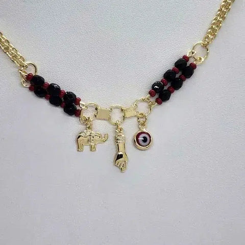 Brand New Brazilian 18k Gold Filled Red evil eye Necklace