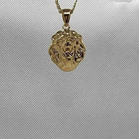 Brand New Brazilian 18k Gold Filled LION Face Necklace