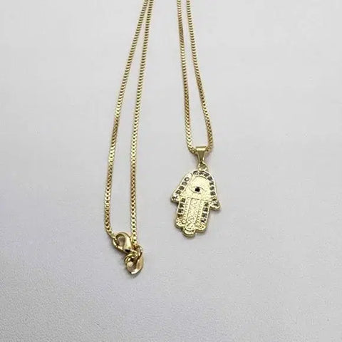 Brand New  Brazilian 18k Gold Filled Hamsa Necklace