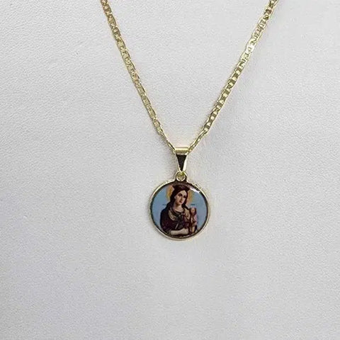 Brand NEW Brazilian 18k Gold Filled Saint Barbara Necklace