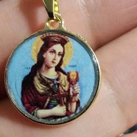 Brand NEW Brazilian 18k Gold Filled Saint Barbara Necklace