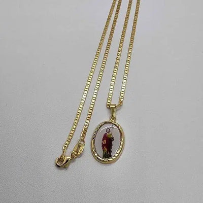 Brand NEW Brazilian 18k Gold Filled San Jude Tadeo Necklace