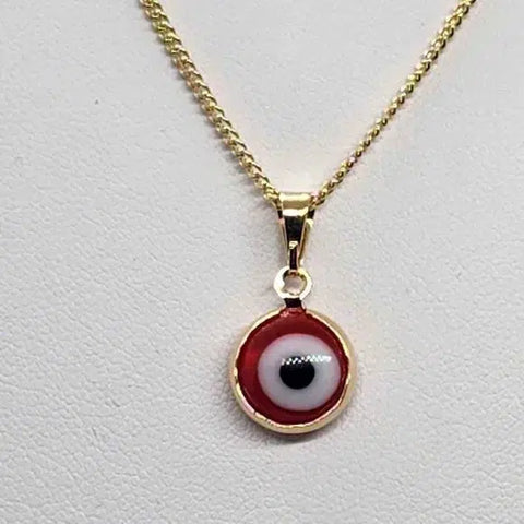 Brand New  Brazilian 18k Gold Filled Red Evil Eye Necklace