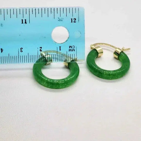 Brand NEW  JADE Earrings  with Brass  Hoop Earrings