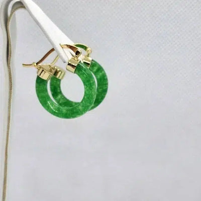 Brand NEW  JADE Earrings  with Brass  Hoop Earrings