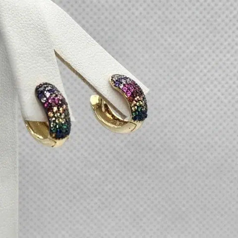 Brand New  Sterling Silver 925 Multi Color Stones Earrings