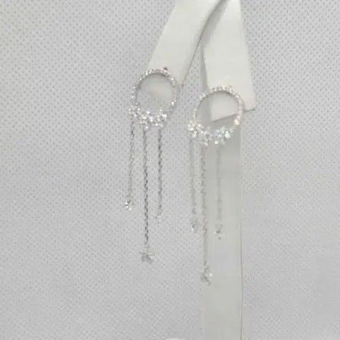 Brand New  Sterling Silver 925 Dangle Star Earrings