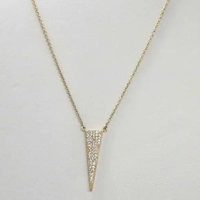 Brand New  Sterling Silver 925 Triangle Shape w/ Cubic Zirconia Stones Necklace