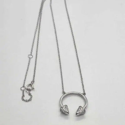 Brand New Sterling Silver 925 Circular Barbell Necklace