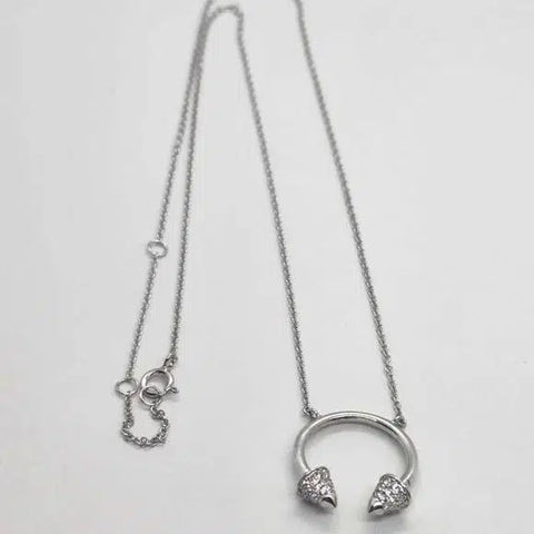 Brand New Sterling Silver 925 Circular Barbell Necklace