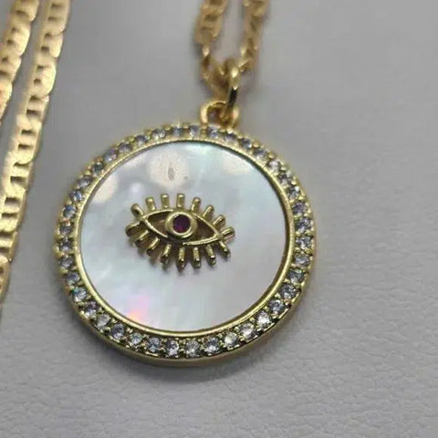 Brand New Opal Evil Eye Necklace