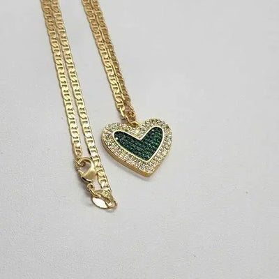 BRAND NEW  Brazilian 18k gold filled necklace w/ Heart Brass pendent