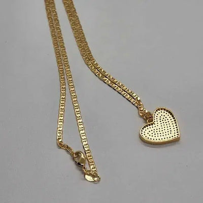 BRAND NEW  Brazilian 18k gold filled necklace w/ Heart Brass pendent