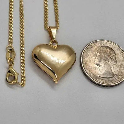 Brand New  Brazilian 18k Gold Filled Heart Necklace