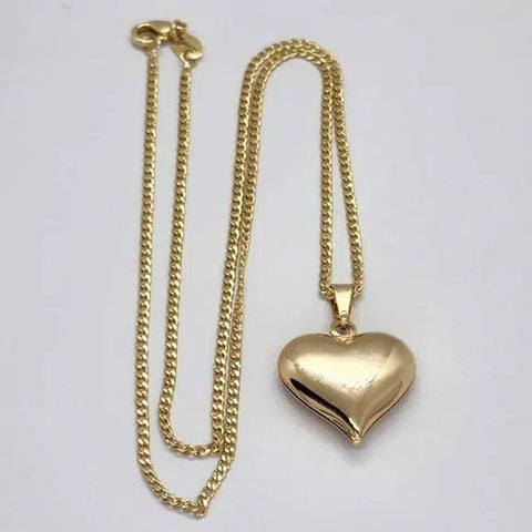 Brand New  Brazilian 18k Gold Filled Heart Necklace