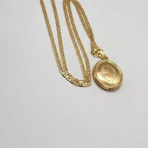 Brand New  Brazilian 18k Gold Filled Virgen De Guadalupe Necklace