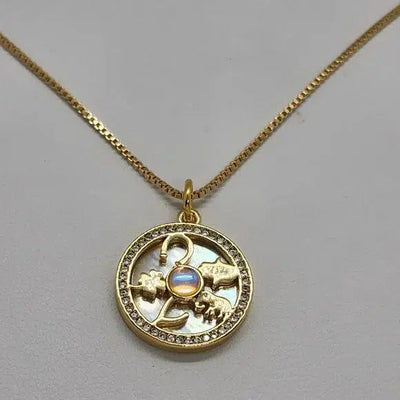 Brand New  Brazilian 18k Gold Filled Necklace & Multi Lucky Charms Brass pendent