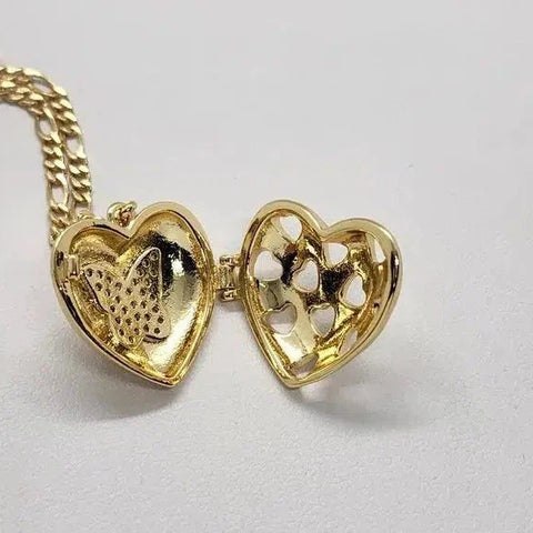 Brand New Butterfly Heart Locket Necklace