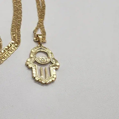 Brand New Brazilian 18k Gold Filled Hamsa Necklace