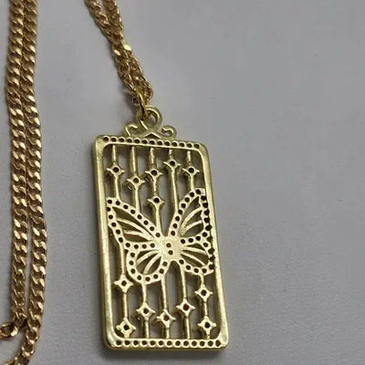 Brand New Brazilian 18k Gold Filled Necklace with Brass Butterfly Pendent