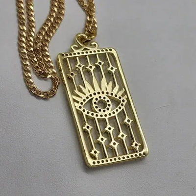 Brand New Brazilian 18k Gold Filled Necklace with Brass Evil Eye Pendent