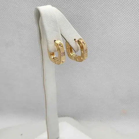 Brand New  Brazilian 18k Gold Filled Square Earrings